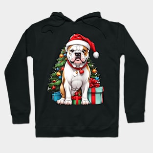 Christmas American Bulldog Santa Hat Xmas Family Sweater Hoodie